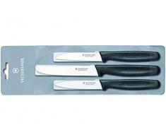 Victorinox 3-teiliges Küchenmesser-Set für Gemüse (Gemüsemesser, Spülmaschinengeeignet) schwarz