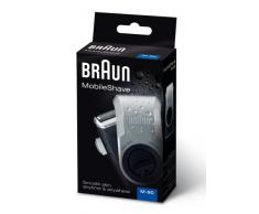 Braun MobileShave Elektrorasierer M-90 für unterwegs, schwarz/silber