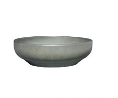 Hentschke Keramik Brunnenschale/Pflanzschale/Wasserschale 100% wasserdicht Ø 38 x 12 cm, Tropic grün, 039.038.10 ohne Bodenloch