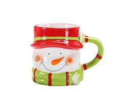 Tellaboull for Weihnachtskeramik-Becherschale, schöne 3D-Milchkaffeetasse in Tierform, Cartoon-Musterschale, ohne Deckel