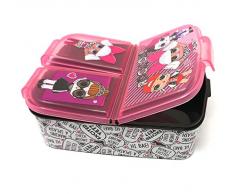 LOL Surprise Kinder Brotdose mit 3 Fächern, Kids Lunchbox,Bento Brotbox für Kinder - ideal für Schule, Kindergarten oder Freizeit