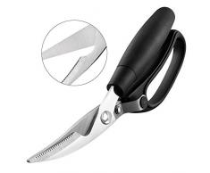 Rraycom Multifunktionale Küchenschere, Haushaltsschere mit Rutschfeste Ergonomische Griffe, Universal Schere/Allzweck Schere/Vielzweck Schere für Schneiden Hühner, Knochen, Fleisch, Gemüse