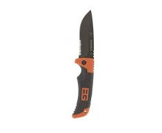 Gerber Bear Grylls Outdoor/Survival-Messer mit Teilwellenschliff, Klappbar, Survival Series Scout Knife, Klingenlänge: 8 cm, Rostfreier Stahl, 31-000754