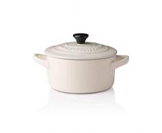 Le Creuset Mini-Cocotte/ Bräter, Rund, 200 ml, 10 x 5 cm, Steinzeug, Creme