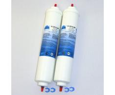 Doppelpack Wasserfilter für Samsung, LG, Side by Side Kühlschrank Filter extern. Schlauchanschluss ist fest integriert.
