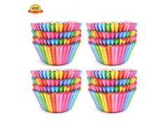 Liwein Rainbow Cupcake Wrapper, 400 Stücke Muffin Backförmchen Fällen Kuchen Backen Regenbogen Muffin Förmchen Papier Fällen Liners für Geburtstag Dessert Hochzeit Party Deko