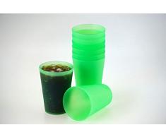 S&S-Shop 10 Plastik Trinkbecher 0,4 l - grün - Mehrwegtrinkbecher/Partybecher / Becher
