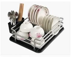 abtropfgestell,geschirrabtropfgestell Aluminium,geschirrkorb mit becherhalter,Besteckhalterkorb,geschirrabtropfer Anti-Rost,geschirrablage für küche arbeitsplatte,Geschirr abtropfgitter(silver)