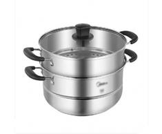 WSJ Großraum-Töpfe, transparenter Deckel, verdickter Edelstahl, für Cafeteria, Suppentopf Durchmesser 26 cm (Größe: 26 x 26 x 27 cm), 26*26*27CM