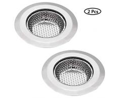 Voarge 2 Stück Abflusssieb, 7cm Edelstahl Küchen spüle Dusche Badewanne Abfluss Spüle Filter Sieb, für Küche Badezimmer (L)