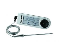 RÖSLE Bratenthermometer digital, Edelstahl 18/10, 14,5 cm, 5 Garstufen, bis 250 °C, Magnethalterung