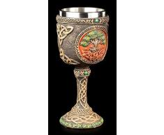 Figuren Shop GmbH Fantasy Wicca Kelch - Tree of Life | Trinkkelch, Handbemalt