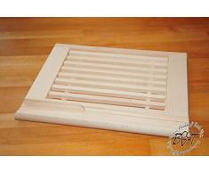 Brotschneidebretter mit Auffang, 5 Stück - Massive Holz-Picknick-Set/Picknicksets, hochwertige ca. 24 mm Starke Picknick-Holzbrett rund - oval/abgerundete Kanten, Holzbrettchen groß rund, klassis