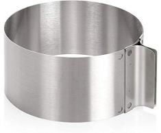 Wenco Tortenring mit verstellbarem Durchmesser von 16 bis 30 cm, Rostfreier Edelstahl, Silber, 541718