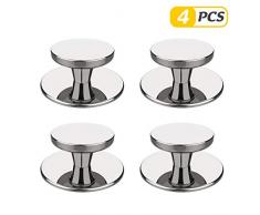 HOMEWINS Deckelknopf Ersatz Topf Griff Ersatzgriff für Topfdeckel Universalgriff Topfdeckelgriff Deckelgriff Silber (Groß)