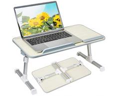 Like-very Höhen- und winkelverstellbarer Lapdesk Klappbarer Laptopständer Betttisch Frühstückstablett für Sofa, Bett, Terrasse, Balkon, Garten