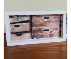 Tablett Kisten, Foto auf Holz, Holzdruck Landhaus 28x15cm Foto-Druck auf Holz - Shabby Chic Vintage Retro Wandbild Bild Holzdeko Dekoration Geschenk Poster Kunstdruck Home Deko