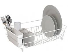 simplywire - abtropfgestell aus weißem draht - tellertrockner mit besteckkorb - rostschutz