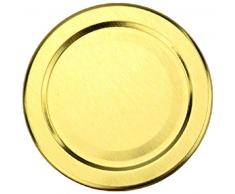 gouveo 48er Set Einmachgläser Quadrat 150 ml incl. Drehverschluss Gold BLUESEAL und 28-seitige Flaschendiscount-Rezeptbroschüre, Vorratsgläser, Marmeladengläser, Einkochgläser, Gewürzgläser, Einweckgläser von Flaschendiscount