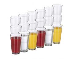 Relaxdays 18er Set Trinkgläser, dickwandige Wassergläser, schlichtes Design, spülmaschinenfest, 500 ml, transparent