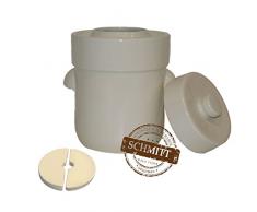 Gärtopf Sauerkrauttopf 3 Liter + Beschwerungssteine (weiß)