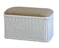 korb.outlet Rattan Wäschekorb Wäschetruhe 80 Sitz Sitzbank gepolstert Weiß, Flur-Bank Aufbewahrungsbox mit Deckel Bad-Hocker Sitzhocker Wäschesammler Sitz-Truhe Natur