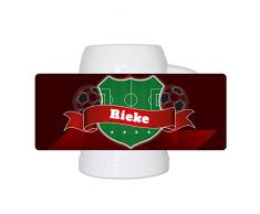 Fußball-Bierkrug mit Namen Rieke und schönem Fußball-Wappen - Fan-Bierkrug personalisiert - Deutschland-Krug - Bierhumpen