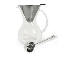Senor Mokka/Kaffeebereiter/Kaffeezubereiter aus Glas inklusive Filter + Kaffeelöffel/Kaffeemaßlöffel (800ml)