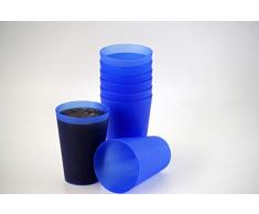 S&S-Shop 10 Plastik Trinkbecher 0,4 l - blau - Mehrwegtrinkbecher/Partybecher/Becher