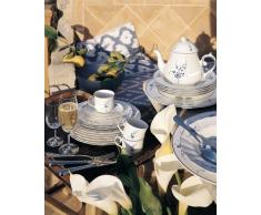 Villeroy & Boch Vieux Luxembourg Speiseteller, 26 cm, Premium Porzellan, Weiß/Blau