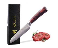 Wakoli Edib Damastmesser kleines Santokumesser Klinge 12,00 cm Länge - sehr hochwertiges sehr scharfes Profi Santoku Messer mit Damastklinge, Küchenmesser, Kochmesser