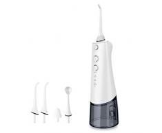 HRRH Elektrische Munddusche Kabellos Water Flosser, Tragbar Oral Irrigator, USB-wiederaufladbarer mit 180 ml Reservoir 4 Jet-Tipps für Zahnspangen und Zahnaufhellung für Zuhause und Reisen