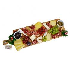 smokemax® XXL Riesengroßes Servierbrett (ca. 88x27x2cm), Schneidebrett, Designbrett aus hochwertigen natürlichen Bambusholz (100% mit natürlichen Ölivenöl geölt)