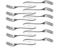 RETON 12 Stück Dessert Gabeln, 3 Zinken Kuchen Obst Gabel, Edelstahl Steak Gabeln, Besteck Küche Zubehör für Zuhause, Hochzeit, Party, Café, Restaurant, Weihnachtsgeschenk - 5,5 Zoll (12 Gabeln)