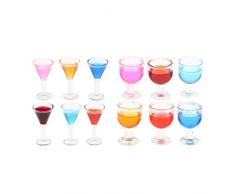 B Baosity 12-TLG Mini Cocktailgläser Bargläser Weingläser Geschirr Modell für 1/12 Puppenstuben Küche, Bar, Party Dekoration