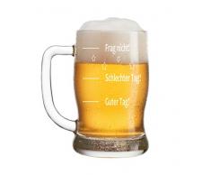 Leonardo Bierkrug Bierseidel mit Gratis Gravur - Guter Tag - Schlechter Tag - Frag nicht! - das Stimmungsglas als super Geschenkidee