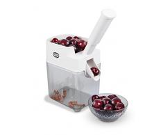 Dr. Oetker Kirschentkerner-Automat, entkernt Kirschen kuchen- und einmachgerecht im Handumdrehen, Klinge aus rostefreiem Edelstahl, hohe Standfestigkeit durch 4 rutschfeste Gummifüße, (Farbe: weiß), Menge: 1 Stück