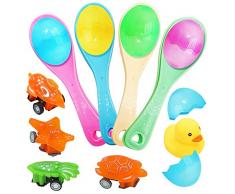 Geschicklichkeitsspiel Eierlaufen Set | Großer Outdoor Spiele Pylonen Für Kinder | 8 Löffel 8 Eier 8 Spielzeug Drinnen | Draußen Für Garten Strand Gymnastik Kindergeburtstag Schul Schulhof Sportfeste