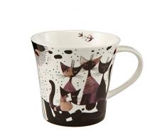 Goebel Porzellan-Tasse, Rosina Wachtmeister, Matalda va a passeggio, Höhe: 9,5 cm, Weiß, Schwarz, Gold, 66860061