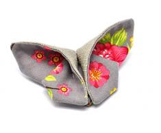 The cocotte Brosche Origami Schmetterling Stoff grau
