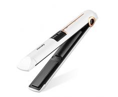 Himaly Glätteisen Mini Haarglätter Haarpflege LCD Display USB-Aufladung Glättbürste Haarbürste Temperatursperrfunktion für Alle Haartypen