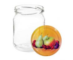 Van Well 12er Set Einkochgläser 500 ml Sturzglas Herbst Apfel Deckel incl. Rezeptheft | Einmachgläser für Obst & Marmelade | Einweckgläser Gläser