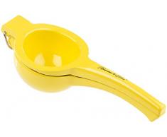 Rosenstein & Söhne Orangenpresse Metall: Manuelle Zitrus- & Saftpresse aus Metall für Orangen, Ø 8,5 cm, gelb (Zitruspresse Metall)