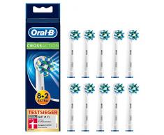 Oral-B CrossAction Aufsteckbürsten, Briefkastenfähige Verpackung, 8+2 Stück