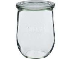 Weck Einkochgläser-Set - Einkochglas 4 Stück a 1 Liter - Einweckglas-Set mit Gummiring 5 Stück - Einwegglas mit Klammern 8 Stück - Einwegglaeser-Set mit Deckel - Sturzglas spülmaschinengeeignet