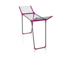 Leifheit Standtrockner Pegasus 120 Solid Compact Pink Color Edition, standfester Wäscheständer mit 12m Trockenlänge und Flügeln, besonders schmaler Flügelwäschetrockner passt auch durch enge Türen