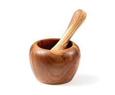 Bütic Olivenholz Mörser mit Stößel in verschiedenen Größen, Artikel:ca.12cm Ø mit Stößel