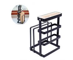 Schneidebrett-Messerhalter, rostfreier Küchenmesserhalter, Geschirr, Multifunktions-Küchenregal mit Abtropffläche, schwarz