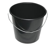 Teko-Plastic Baueimer PVC Kunststoff | 12 L | Mörtel-Eimer | Kübel | Putzeimer | Wasser-Eimer | Stalleimer mit Metall-Henkel