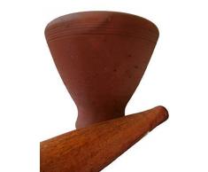 XL Laos Mörser aus Ton - mit Stößel aus Holz
